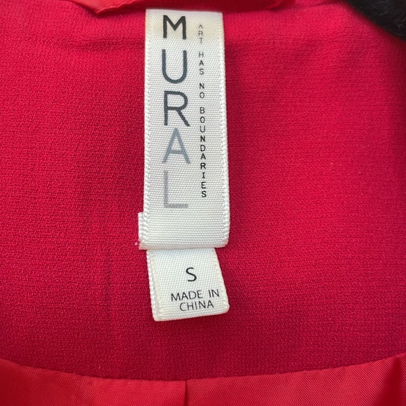 Mural Red Oversized Blazer - Size Small - Picture 3 of 4